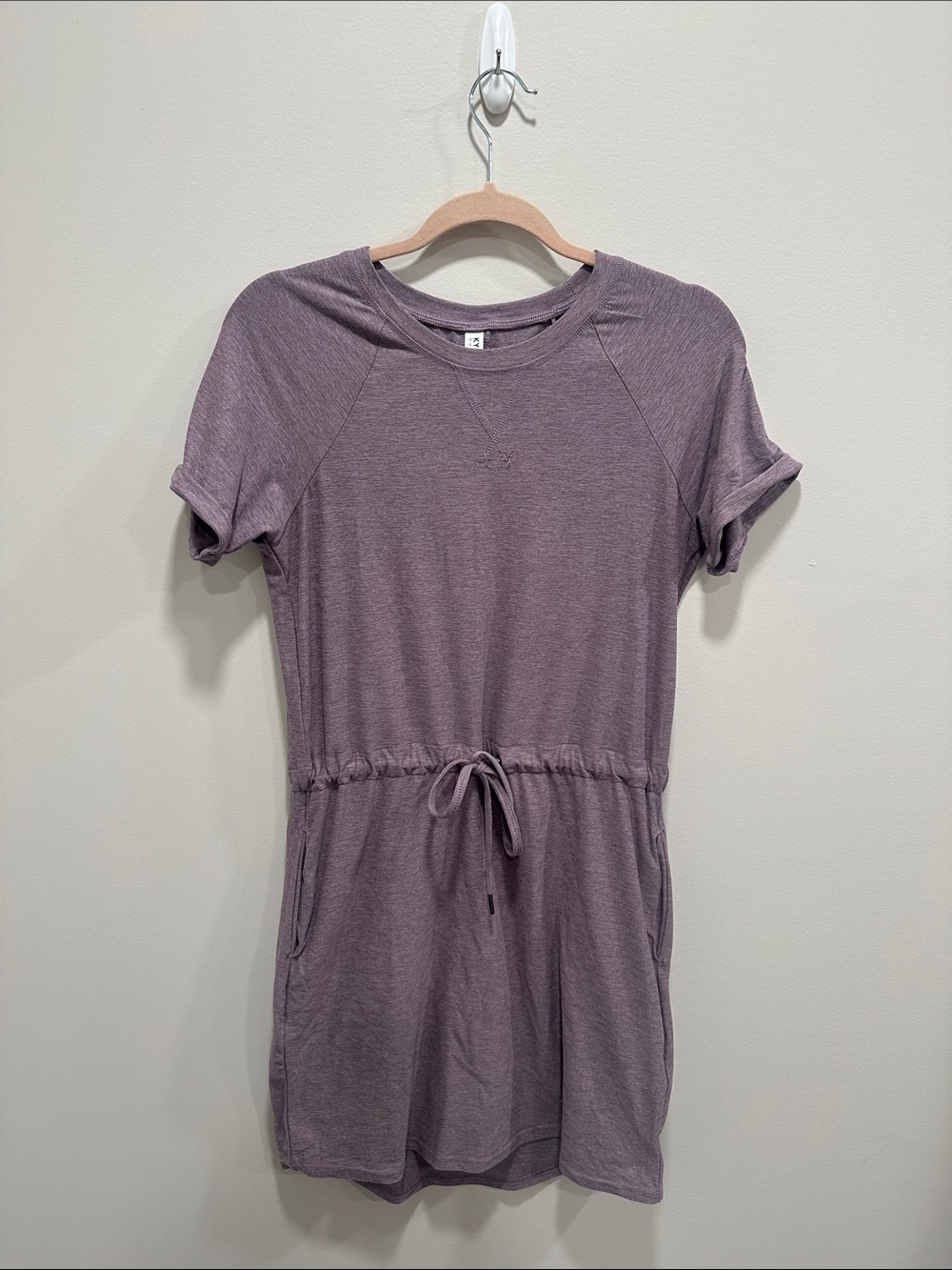 Kyodan Short Sleeve Drawstring Mini Dress - Mauve